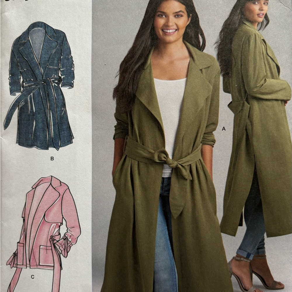 Trench Coat Simplicity 8554 Plus Size Pattern Sizes 14-22 UNCUT